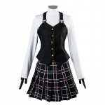 Anime Persona Makoto Niijima Cosplay Kost&uuml;&uuml;m Pikkade varrukatega kootud topp Tr&uuml;kitud seelik Sukad Vest Parukas  Jaapani koolivorm S