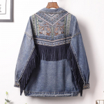 Kevadine naiste tikitud vintage teksajakk XS