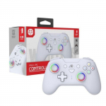 Manette Switch Pro LED pour Switch - Manette compatible Steam, PC, Linux, Rapsberry, Android, IOS. Coloris blanc.