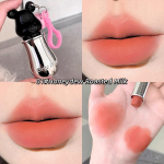 Gege Bear Sweet Bear Pendant Lipstick Matte Textures Matte Color Watery Moisturizing Cute Black and Pink Packaging