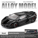1/24 m&otilde;&otilde;tkava Lamborghini Revuelto superauto sulamist survevalu auto mudel heli ja valgusega s&uuml;nnip&auml;evakingitus s&otilde;brale kollektsioonihobi kaunistus must