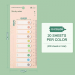 200 lehte v&auml;rvilised l&auml;bipaistvad fluorestseeruvad registrikaardid Lemmikloomade kleeplehtede marker Planner Kleebised Kontori koolitarbed 4