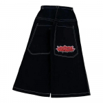 RogueWave Harajuku Gooti Mood Y2K Kottis Teksap&uuml;ksid Vintage Tikitud Kvaliteetsed Teksap&uuml;ksid Mehed Naised Hip Hop Streetwear Vabaaja Laiad Teksap&uuml;ksid S