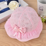 T&uuml;drukute v&otilde;rgust beebi tikitud rannam&uuml;ts Bow Flower Cute Summer Bucket Hat Cap One Size roosa