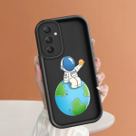 Pehme silikoonist ruudukujulise redeliga printimismustriga telefoni korpus T&auml;iskaanega kaamera p&otilde;rutuskindel kaitse kummist &uuml;mbris Samsungile Samsung A06 5G tumepunast v&auml;rvi