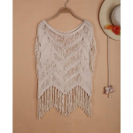 Kevad Suvi Naiste Boheemlaslik Rannakate &Otilde;&otilde;nes K&auml;sitsi Heegeldatud Narmastega Patchwork Top One Size