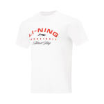 Li Ning CBA Series Qingdao Guoxin Haitian Yang Hansen Spordivaba Lihtne Kirjaprindiga L&uuml;hikeste Varrukatega T-s&auml;rk Meeste &Uuml;laosad Valge AHSVH47-1 4XL