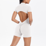 Suur avatud seljaga poole lukuga jooga jumpsuit, tantsu fitness jumpsuit, alasti liibuv spordi jumpsuit naistele XL