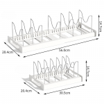 Skaleeritav ja reguleeritav potti kaane hoiuriiul Poti kaane hoiukarp Venitatav poti kaane riiul