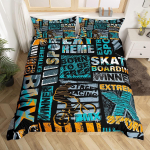 Jalgratta tekikate komplekt Motokrossi v&otilde;idus&otilde;itja voodipesu komplekt Kuninglik suurus M&auml;giratta tekkikate &Auml;&auml;rmuslik kiirussport Voodikate 140x200cm 3pcs black