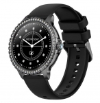 2025 Mood Luksus Kuld Naiste Nutikell S&uuml;dame l&ouml;&ouml;gisagedus Vere hapnikusisalduse Une j&auml;lgimine Teemantk&auml;ev&otilde;ru Bluetooth k&otilde;ne Nutikell Daamidele silicone belt h&otilde;be