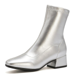 Klassikalised Valged Ankle Boots Naistele Madala Kontsaga L&uuml;hikesed Saapad Daami Slip-On Lakknahast Kuldne H&otilde;bedane Peo Tantsusaapad S&uuml;gis Talv 39 h&otilde;be