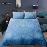 Luksuslik 3D tumesinine mandala mustriga kodu elutoa 2/3-osaline mugav tekikott padjap&uuml;&uuml;r voodipesukomplekt Queen ja King EU/US/AU suurus EU single(135x200cm)