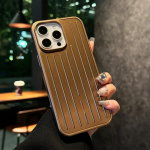 3D gofreeritud triip stiilne &auml;ripagas telefonikott IPhone 16 15 14 13 Pro MaxileKate k&otilde;va l&ouml;&ouml;gikindel p&otilde;rkeraam luksuslik Funda iPhone 14 Pro kuld