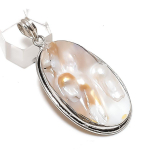 Biwa Pearl Gemstone Handmade 925 Sterling Silver Jewelry Pendant 2.40 n3j45