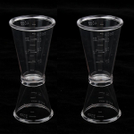 2 Pieces Clear Plastic Cocktail Drink Measuring Cup, Easy & mixing provides quicker service,