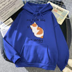 No Talk Me Cute Angry Cat Print naiste kapuutsiga hip-hop pehme kampsun vabaaja fliisist dressipluus Oversize fliisist naiste t&auml;navar&otilde;ivad XL sinine