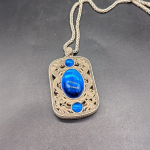 Vana Hiina Tiibeti h&otilde;be sinise v&auml;&auml;riskiviga k&auml;sitsi valmistatud ripats Qianlong CHINA