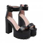 Fashion Fashion Solid Platform Women Sandals Summer Shoes Open Toe Rome Style High Heels Fashion Buckle Gladiator Sandals Woman shoes 35