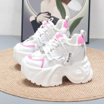 Moodsad 12CM Ehtsad Nahast Madalad Kingad Paelad Moodsad Naiste Kevad S&uuml;gis Platvorm Kiiluga Madalad Kingad Paksud Tennised Vulkaniseeritud 34 roosa