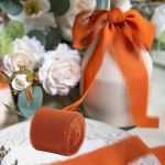 Vibu Rull DIY K&auml;sit&ouml;&ouml; Lint, Kasutatakse Kingituste Pakkimiseks, Pulmade Kaunistamiseks, Kimpude Pakkimiseks, Peotarvikud, S&otilde;brap&auml;eva Kingitused, S&uuml;nnip&auml;eva Kaunistused one-size oranž