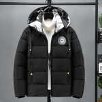 Eemaldatava kapuutsiga k&uuml;lmakindel meeste talvine puuvillajakk Paks soe Kerge Vabaaja Lai Mugav Puuvillajakk XL must