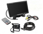 LCD-monitor ja &ouml;ise n&auml;gemisega tagurduskaamera, &uuml;hilduv 12V ja 24V toitega, t&auml;ielikult sobib, suur automaatne heledus, otse toide, 7-tolline kaamera, tarvikud, komplekt,
