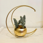 Brass Gallery Kuukujuline Lillevaas Antiikne Disain