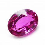 Looduslik roosa rubiin 8,2 ct ovaalse l&otilde;ikega sertifitseeritud lahtine v&auml;&auml;riskivi 12.4 mm apx roosa