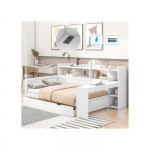 Diivanvoodi - MUVOE - 90 x 200 cm - Valge - USB-pistikupesa - 2 panipaiguga sahtlit valge
