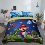 Super 3-osaline Nintendo Mario Multikas Odyssey &Uuml;he Paneeliga Tekikate Voodipesu Komplekt F,Single（3pcs）