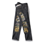 RogueWave Uued Jaapani Hipster Retro Hip-hop Mood Prindiga Teksap&uuml;ksid High Street Vabaaja Kitsad Sirged Tikitud Y2k Prinditud &Otilde;mmeldud P&uuml;ksid XXL black