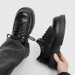 Moodsad Meeste Kingad Briti Stiilis Paks Tald Vabaaja Derby Kingad K&otilde;rge Kvaliteet Mood Mugavus Mitmek&uuml;lgsed Meeste Nahast Kingad Zapatos Hombre 39 must