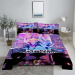 K-Pop D-Deemonik&uuml;tid 3D Digitaalne Lamevoodipesukomplekt Tr&uuml;kitud Magamistoa Voodilina Padjap&uuml;&uuml;r Voodipesukomplekt Kodu Kaunistamiseks 200X230cm(3Pcs)