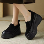 Leopard naiste platvormiga vabaajajalatsid Br&auml;ndi seemisnahast k&otilde;rged kontsad kingad Naistele S&uuml;gis 2025 Trend Mood Madal Zapatillas Mujer 35 must