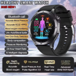 Uus Ekspert Tervise Nutikell Mehed Kusihappe Vererasva Verer&otilde;hu EKG+PPG S&uuml;dame L&ouml;&ouml;gisagedus HD Bluetooth K&otilde;ne Spordikell IOS-i Androidi jaoks Silicone must