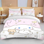Kawaii Sanrio Cinnamoroll Tr&uuml;kitud Voodipesukomplekt Tekikott 1 Tekikott 2 Padjap&uuml;&uuml;ri T&auml;iskasvanute Ja Laste Voodipesukomplekt Luksuslik Kingitus 90x200