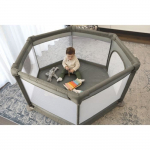 M&auml;nguaedik - DREAMBABY - 6 k&uuml;lge riidest p&otilde;hjaga ja polsterdatud raamiga - &Oslash; 1,40 m - K 70 cm - Tuhm