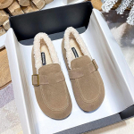 Vabaajakindlad lambavillast mokassiinid Naiste korterid Rihmaga kingad Talvised karvased kingad Naiste puuvillased mokassiinid Soojad slip-on lambanahast saapad 36 gray