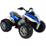 V&eacute;hicule &agrave; batterie quad Rageboys 12V 118 cm bleu/blanc - INJUSA - Mixte - Ext&eacute;rieur - Electrique sinine