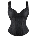 Seksikas naiste k&uuml;ljet&otilde;mblukk korsett Vintage korsett elastsed rihmad &otilde;lapaelad Lipsud korsetid rinnakorsett 6XL must