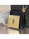 YSL kaasaskantav kuldne &uuml;hepoolne meigipeegel, musta l&auml;ikiva nahast &uuml;mbrisega, Kingitus t&uuml;drukutele ja naistele. kuld