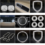 Car Styling Silver Steering Wheel Volume Ring Window button Trim for Porsche Panamera Cayenne Macan Car Interior Accessories Color Silver