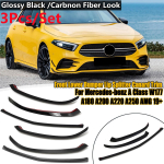 Auto eesmine alumine p&otilde;rkeraua huulel&otilde;hkuja Canard Trim For Mercedes-Benz A Class W177 A180 A200 A220 A250 AMG + Spoiler S Carbon Fiber Look