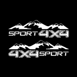 2PCS Off-road 4X4 Car sticker For VW Amarok Chevrolet S10 D Max Trim Raptor F-150 Trim Truck door vinyl decal accessories S 45X13CM valge