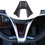 For Alfa Romeo Giulia 2017-19 Matte black Car Steering Wheel U-Shaped Cover Trim black