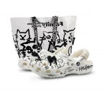 Crocs Classic klomp Happy Graffiti Eriline kinkekott EVA Mood T&auml;nav Hip Hop Augud Kingad Unisex Stiil 36-37 valge