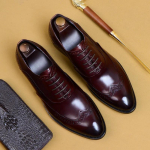 Ehtne veisenahast brogue pulma- ja &auml;rikingad meestele, vabaaja korterid, vintage k&auml;sitsi valmistatud Oxford kingad meestele, must, bordoopunane, 2024 38 burgundiapunane