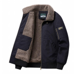 Meeste k&otilde;rgekvaliteediline talvine piloodijakk lambavilla ja sametiga 4XL armee roheline v&auml;rv