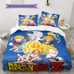 DRAGON BALL Muster Voodipesu, Tekikomplekt Tekikate Padjap&uuml;&uuml;r Kodu S&uuml;nnip&auml;evakingitus (1 * tekikott + 2 * padjap&uuml;&uuml;ri, ilma s&uuml;damikuta) 135x200cm